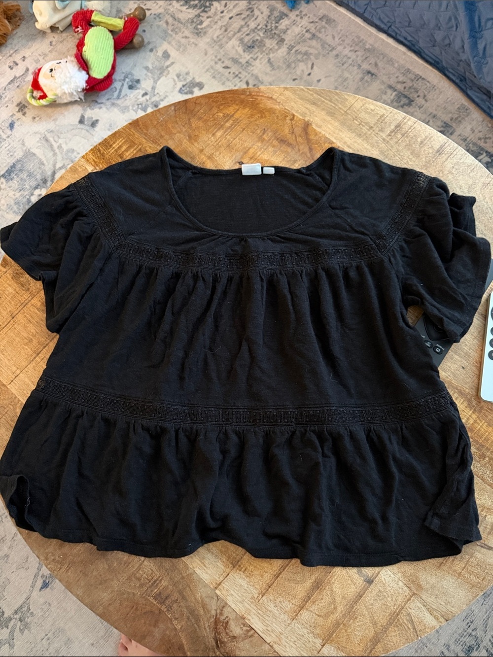 GAP Black Scoop Neck Peasant Tunic